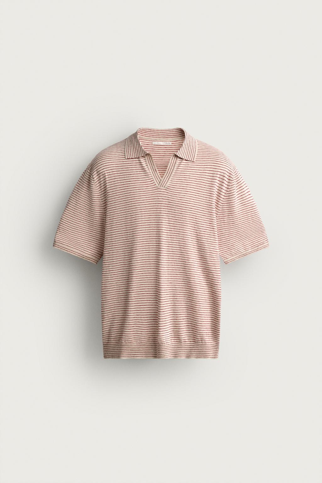 STRIPED JACQUARD KNIT POLO SHIRT