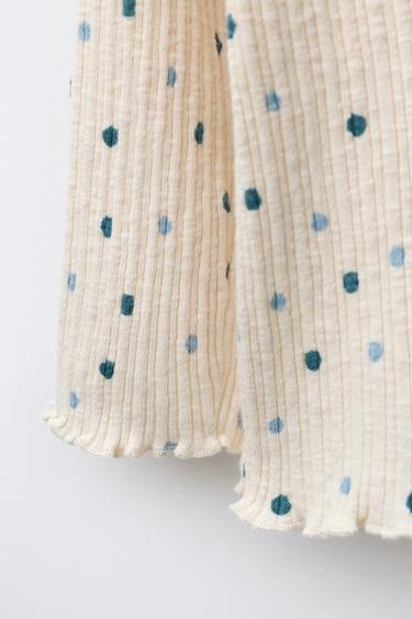 TEXTURED FLORAL T-SHIRT - Ecru / Blue by Zara - Image 2