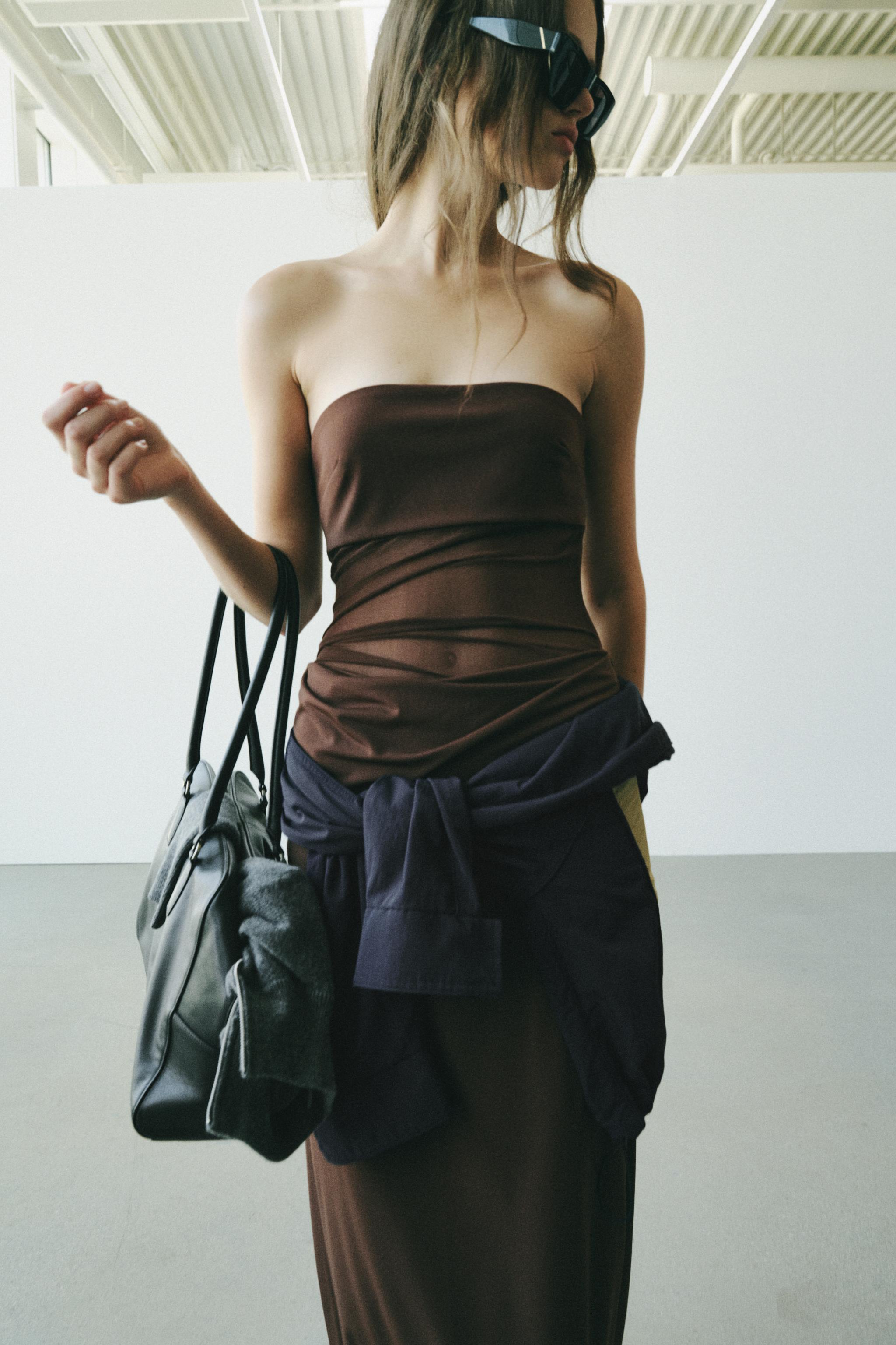 ROBE MI-LONGUE DRAPÉE BIMATIÈRE