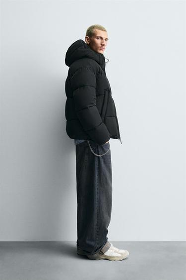 HOODED PUFFER JACKET - Black by Zara - Image 3