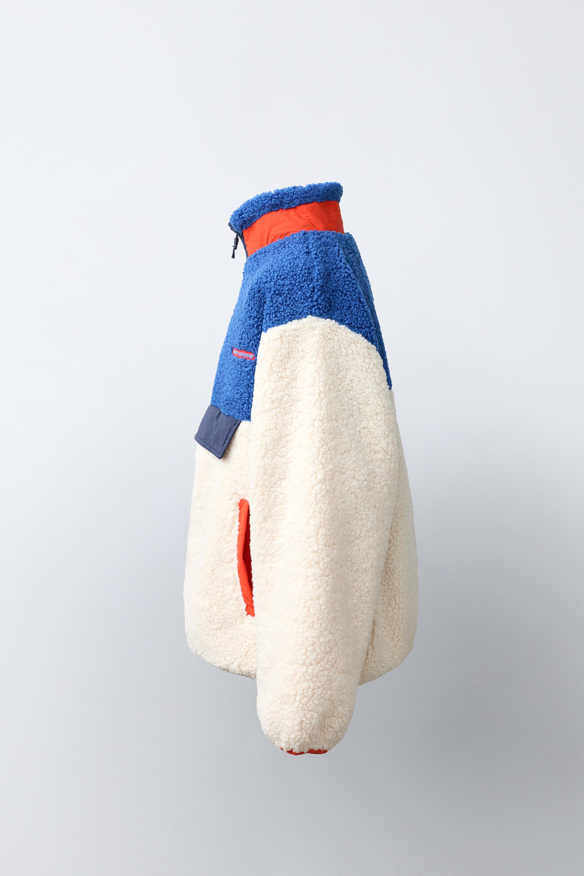 COLORBLOCK FAUX SHEARLING JACKET