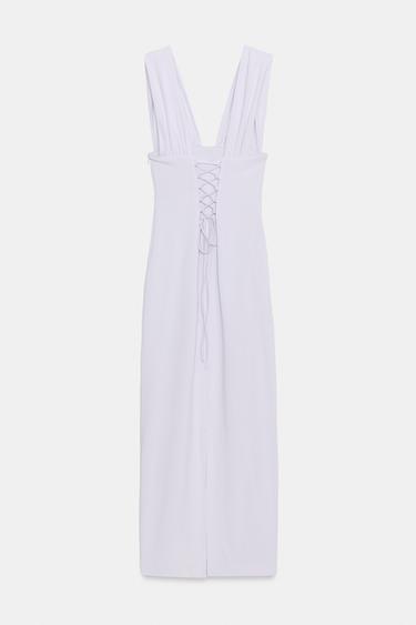 MIDI DRESS WITH LACES - Lilac by Zara - Image 5
