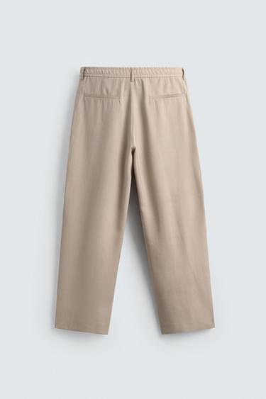 FLOWING PLEATED TROUSERS - Light beige by Zara - Image 7