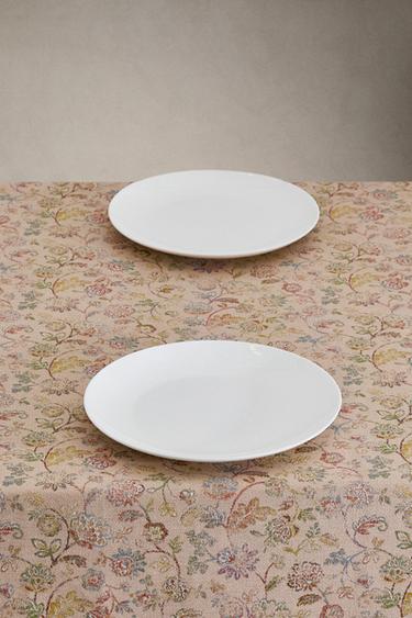 Zaras BORDSDUK MED BLOMMIG JACQUARDDESIGN - Beige