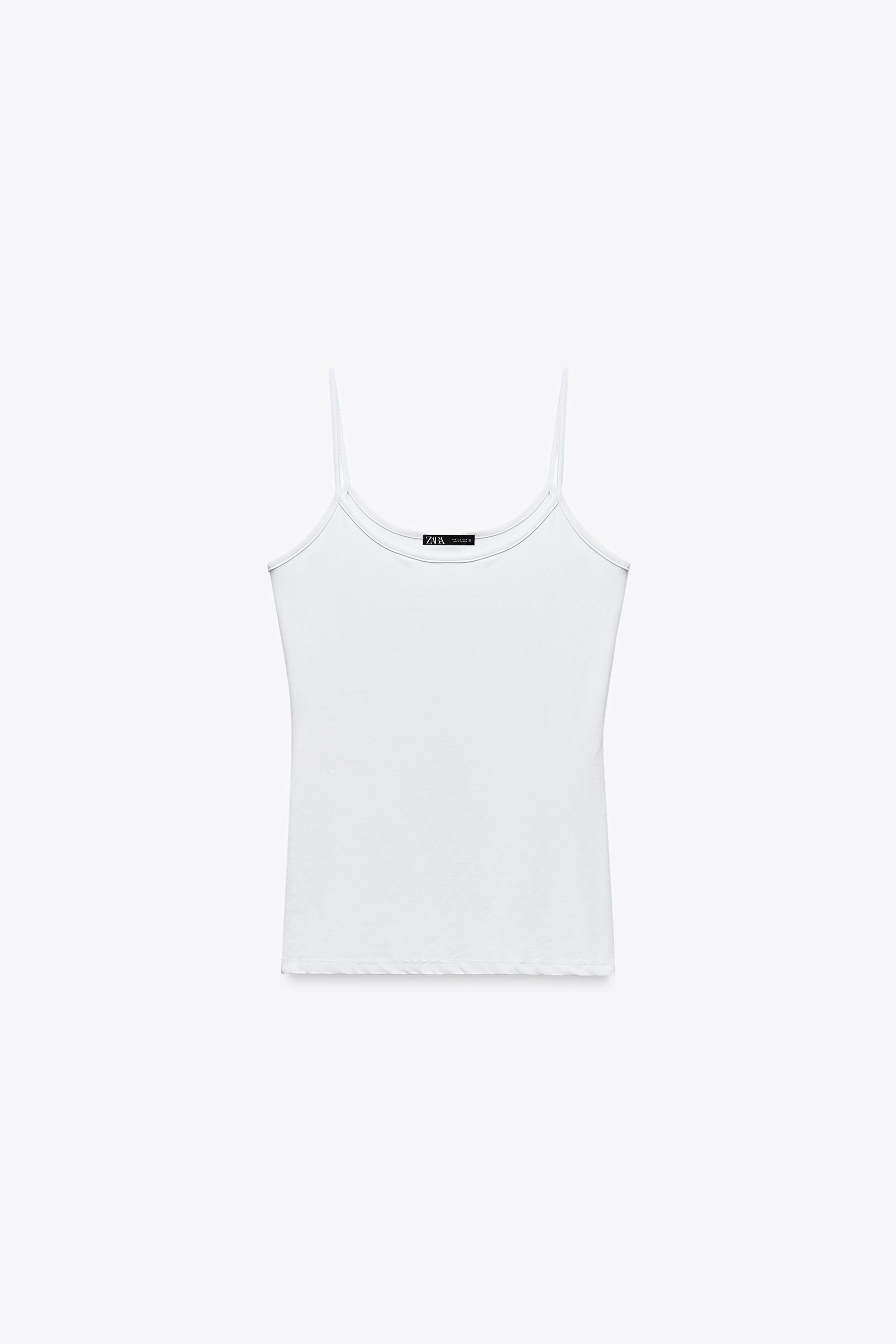 POLYAMIDE SPAGHETTI STRAP CAMISOLE - White | ZARA United States