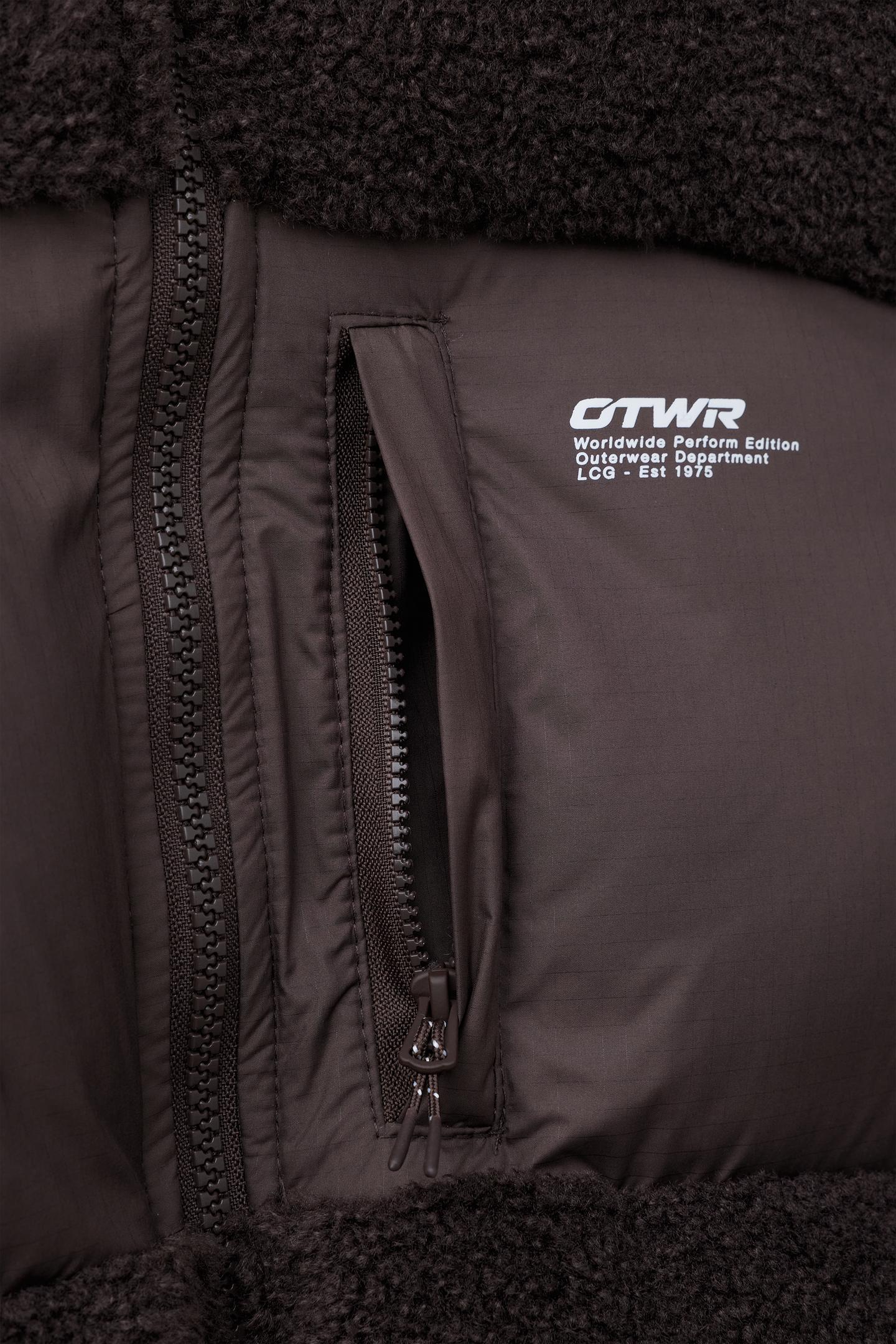 Детская куртка Zara Combined Quilted Shearling, цвет: Коричневый — фото 8