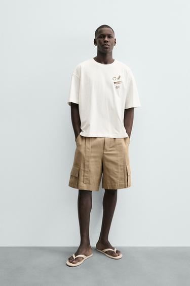 CAMISETA RELAXED FIT - Branco-marfim da Zara - Imagem 0