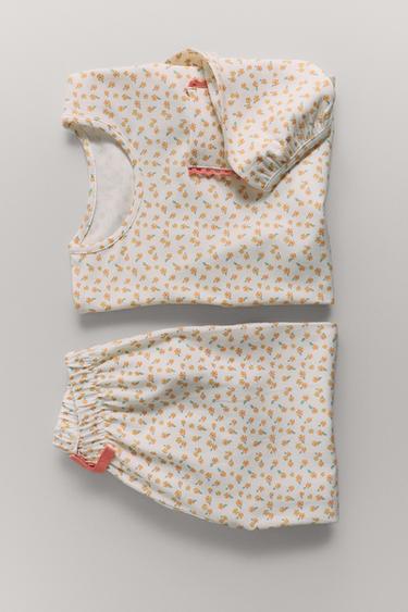 1 1/2-6 YEARS/ FLORAL SAROUEL PYJAMAS - Ecru by Zara