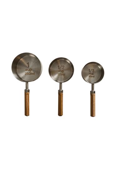 SET OF WOODEN MEASURING SPOONS - Brown by Zara