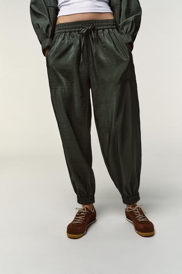 CUFFED HEM TROUSERS - Khaki by Zara - Image 1