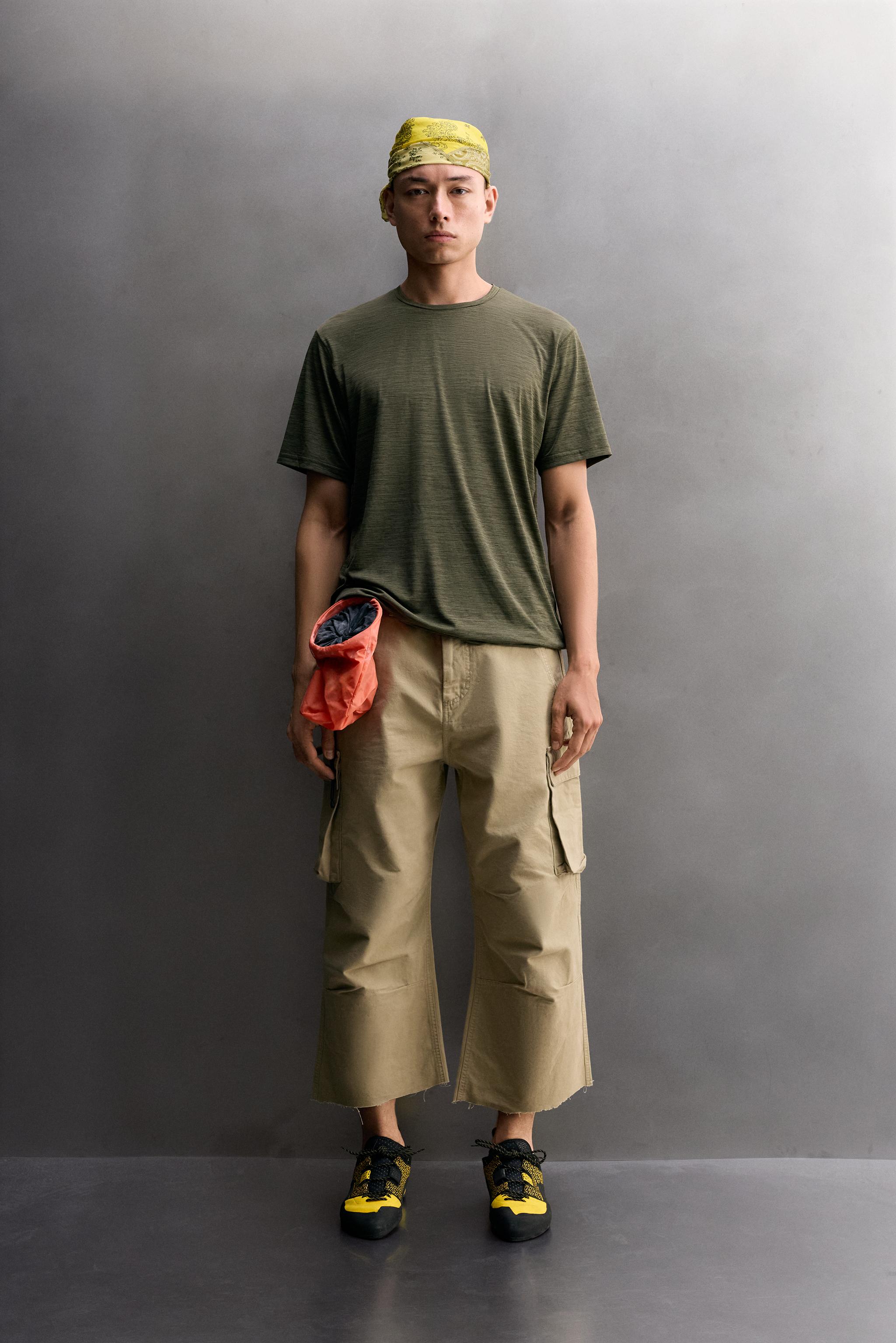 STRIPED TECHNICAL JACQUARD T-SHIRT