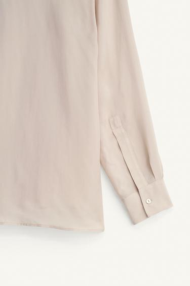 100% CUPRO KIMONO SHIRT - Ecru by Zara - Image 7