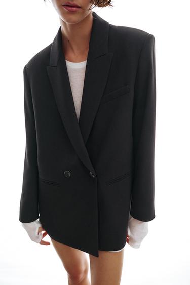 OVERSIZE DOUBLE-BREASTED BLAZER - Black by Zara - Image 3