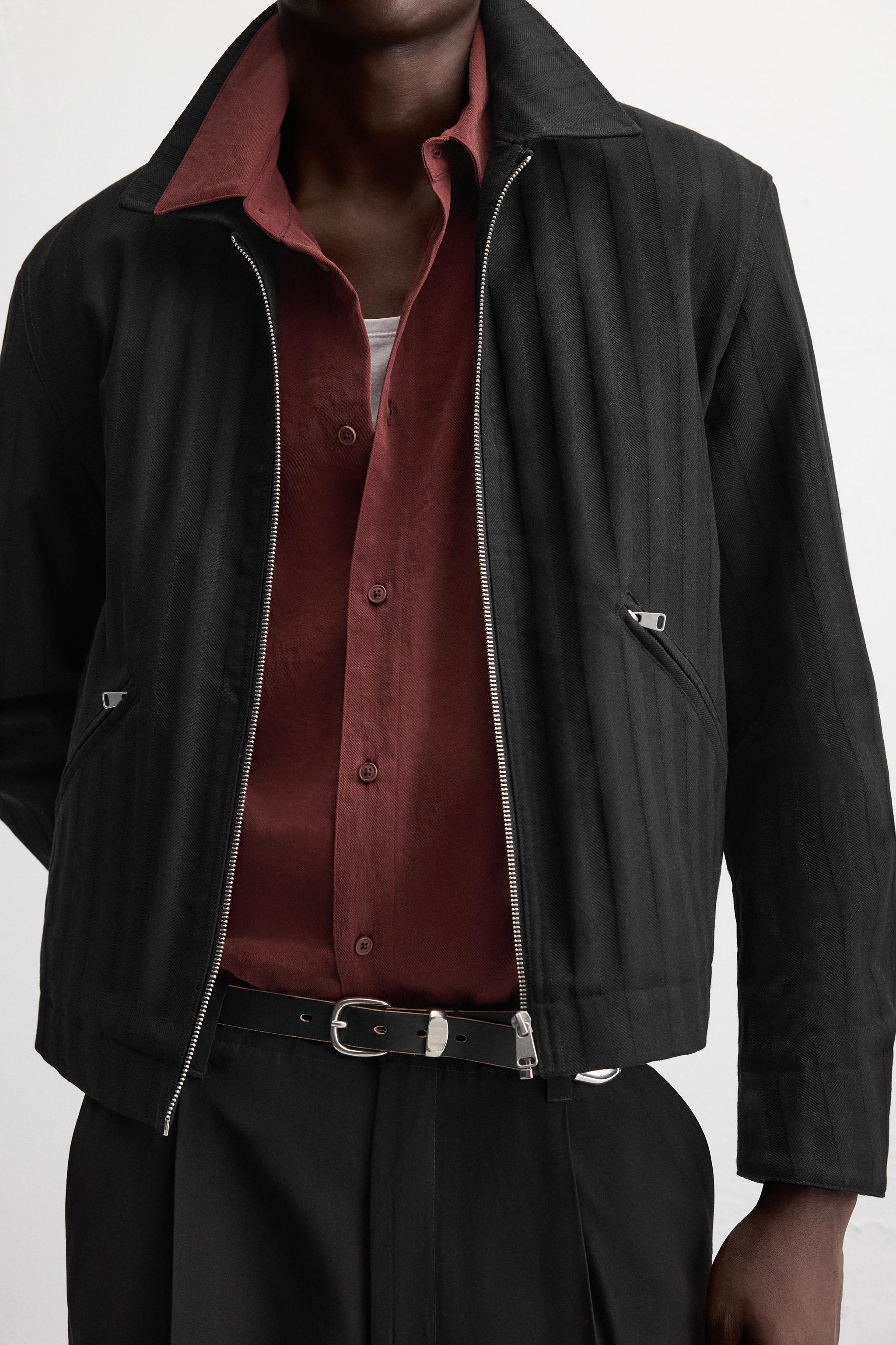 ヘリンボーン テクスチャー ジャケット - ブラック | ZARA Japan