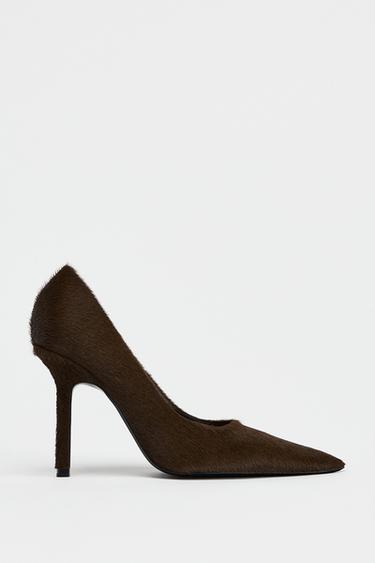 LEATHER HIGH-HEEL SHOES - Brown by Zara - Image 0