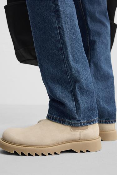 LEATHER CHELSEA BOOTS - Sand Brown by Zara - Image 3