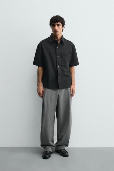 Zara NON-IRON COMFORT OVERSHIRT - Black
