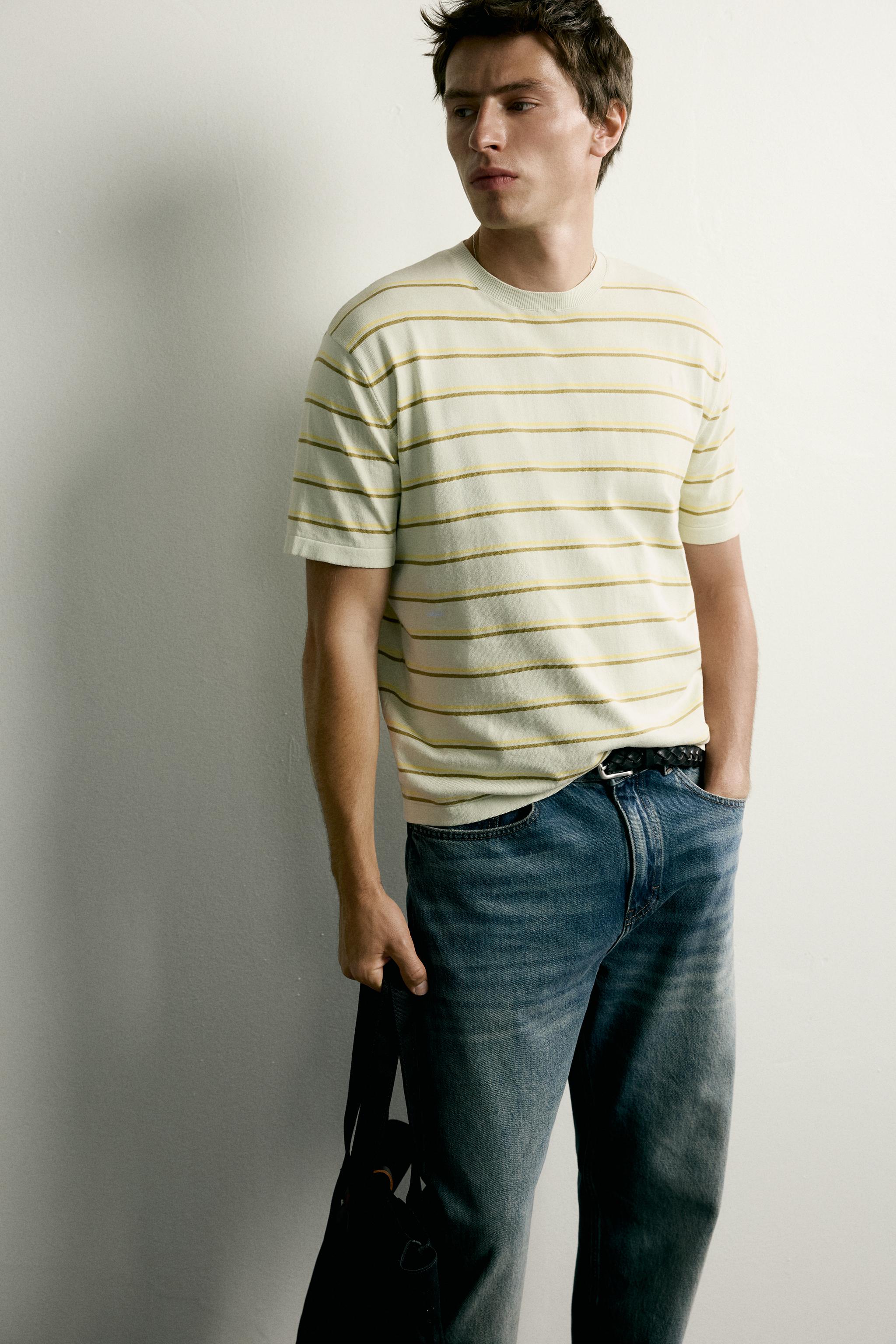 STRIPED REGULAR FIT KNIT T-SHIRT