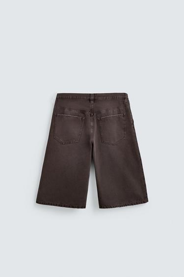 RELAXED FIT DENIM BERMUDA SHORTS - Brown by Zara - Image 7