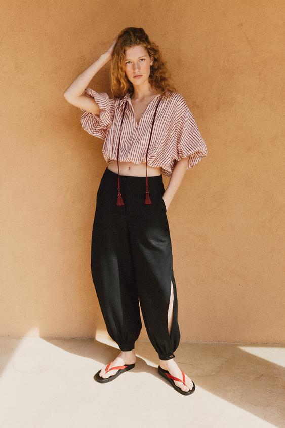 SLIT LINEN PANTS from Zara - $59.90