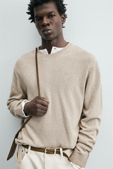 PULL RETORS MÉLANGE COTON - Sable / Chiné de Zara - Image 4