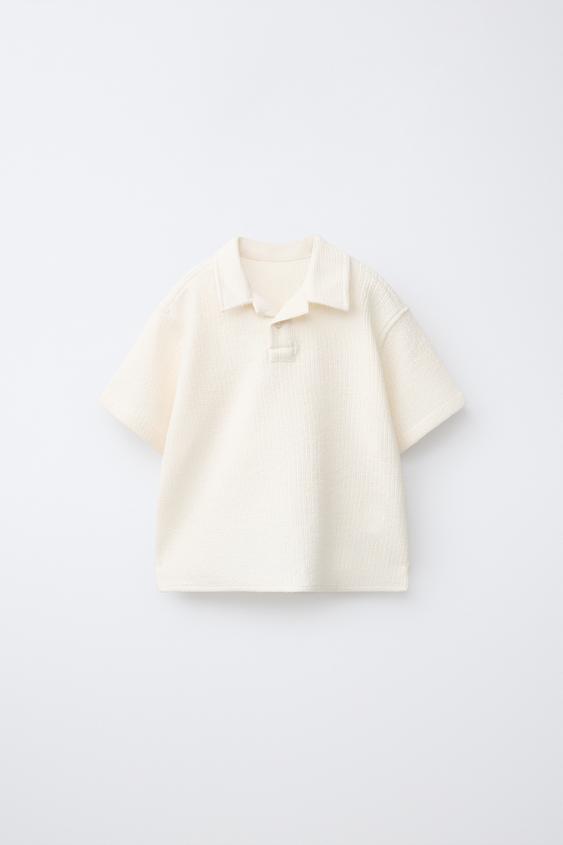 PLAIN KNIT POLO SHIRT - Ecru de Zara - Imagen 0