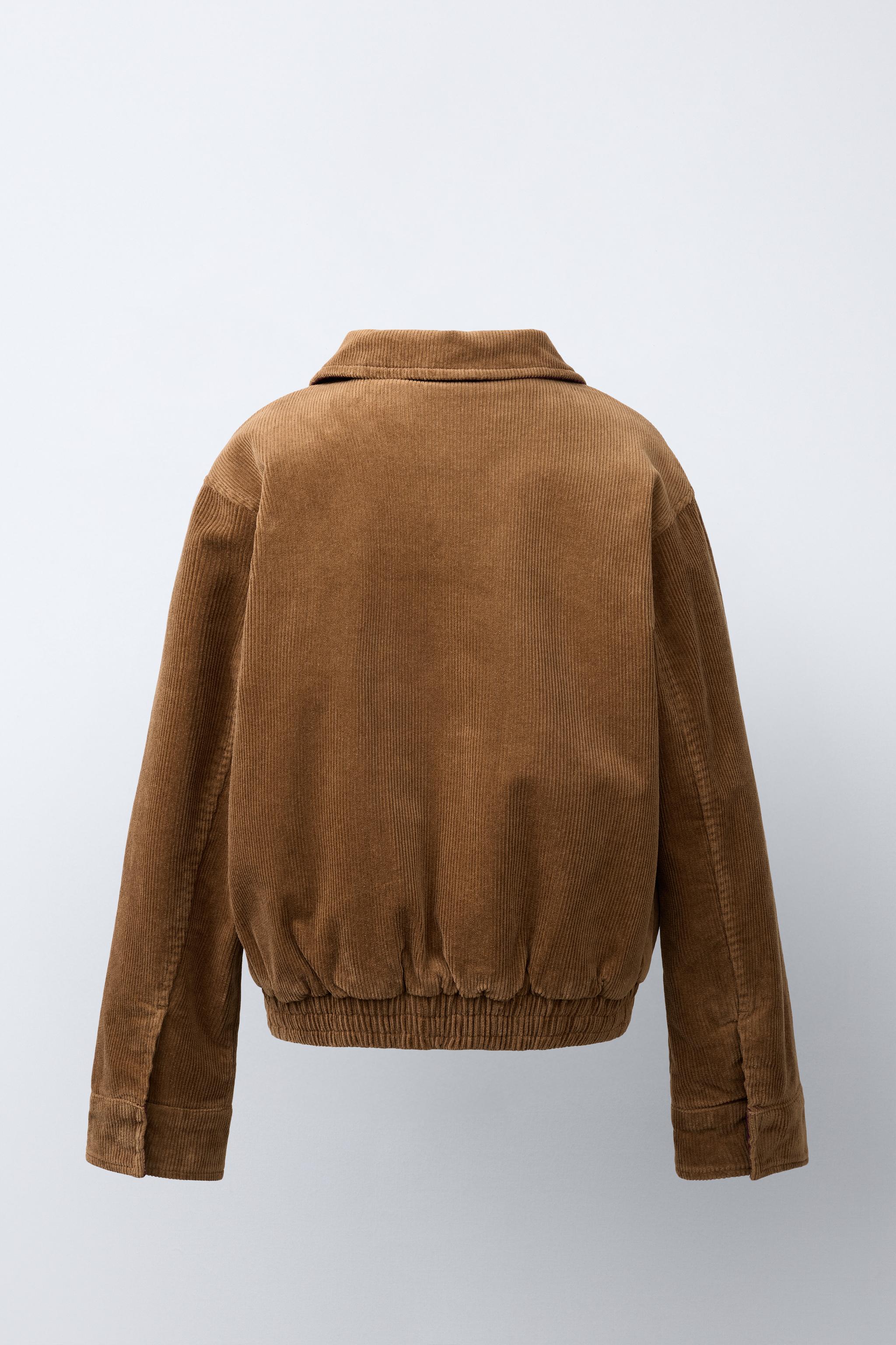 BLOUSON EN VELOURS CÔTELÉ EFFET MOUTON