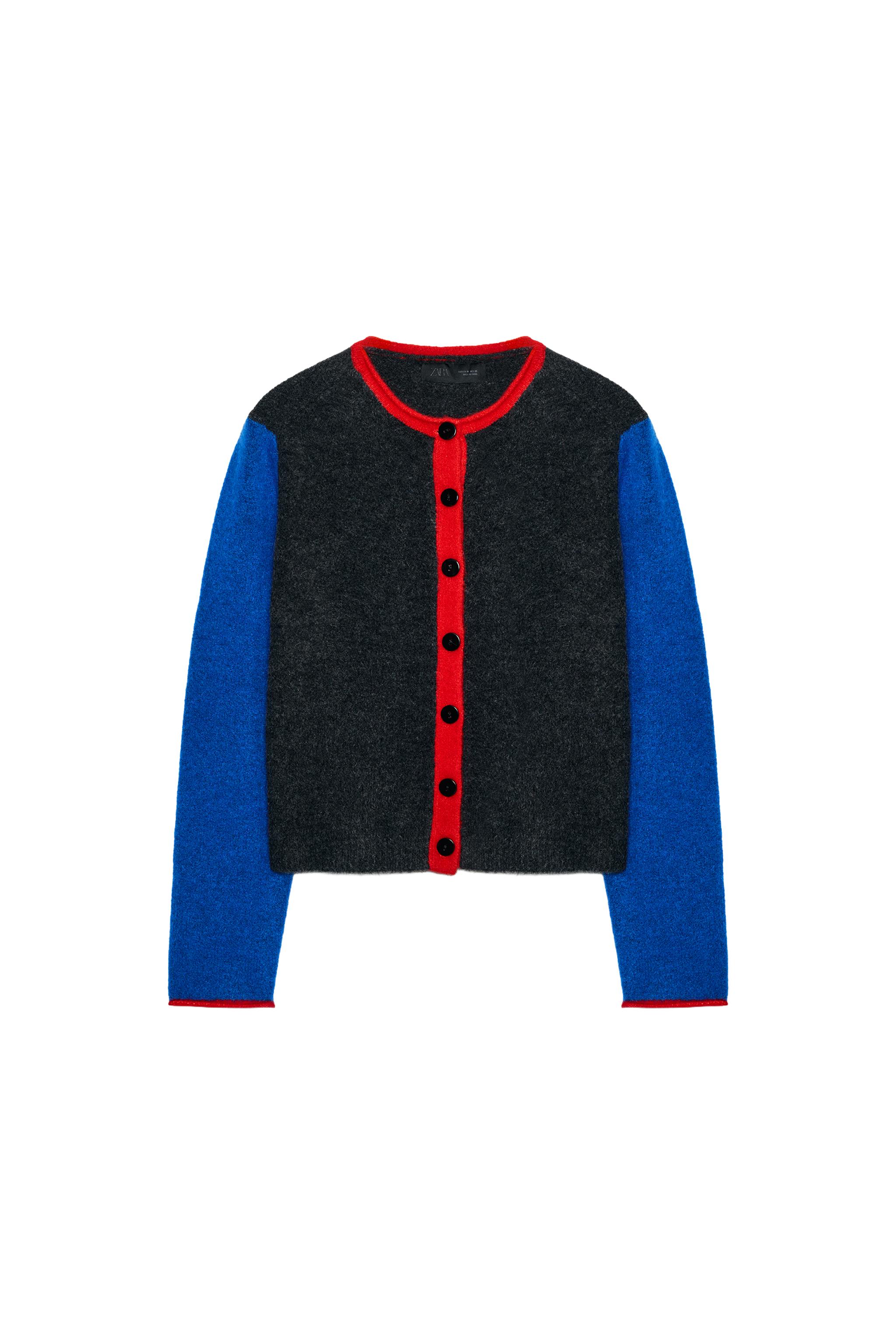 CHAQUETA PUNTO COLOR BLOCK