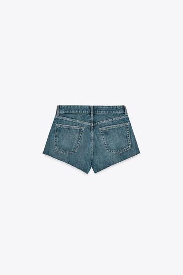 TRF-MINI-DENIMSHORTS MIT MITTELHOHEM BUND - Blau / Grau von Zara