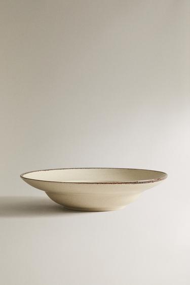 STONEWARE PASTA PLATE - Light ecru by Zara