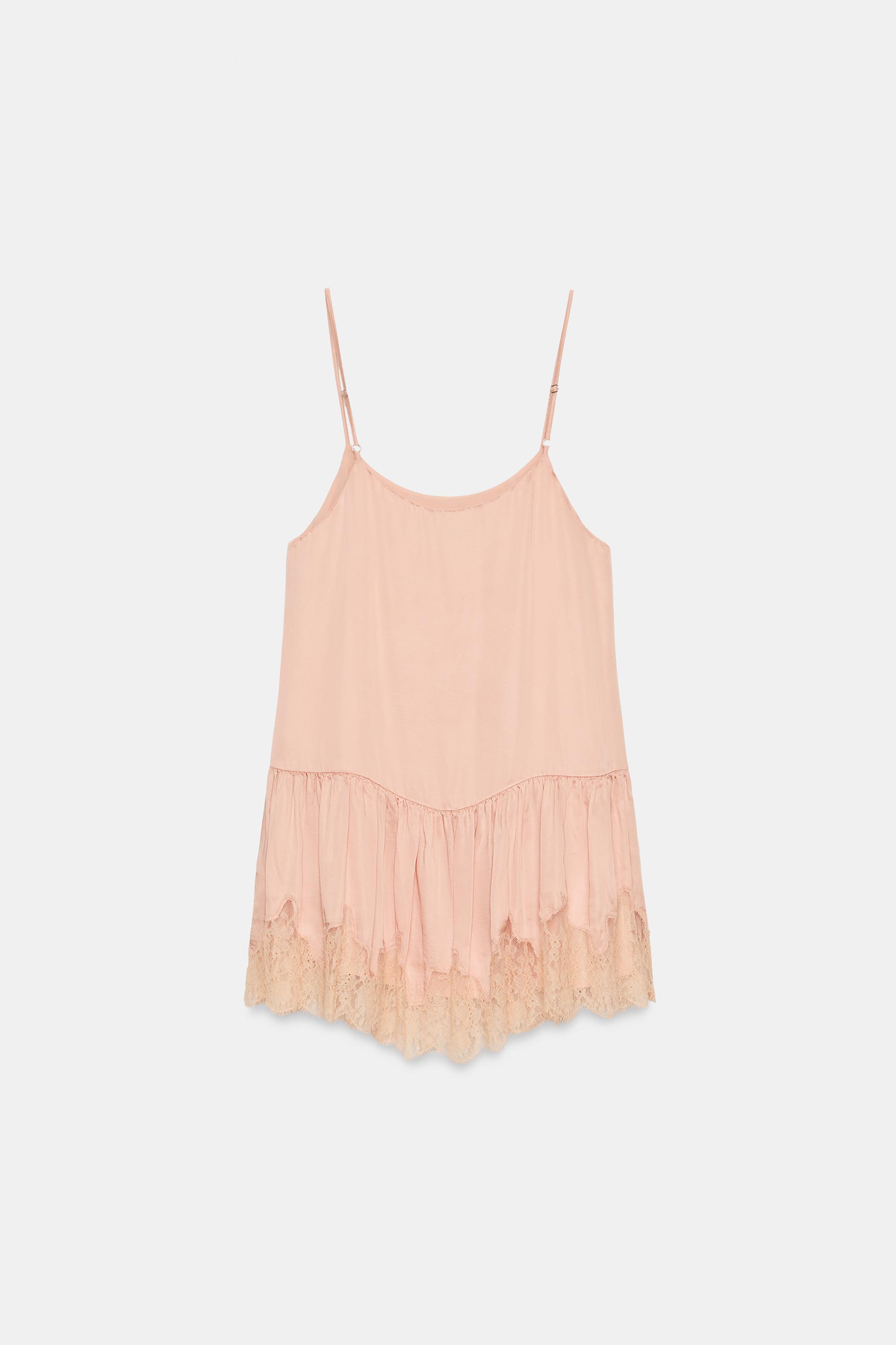 SATIN LACE SLIP DRESS
