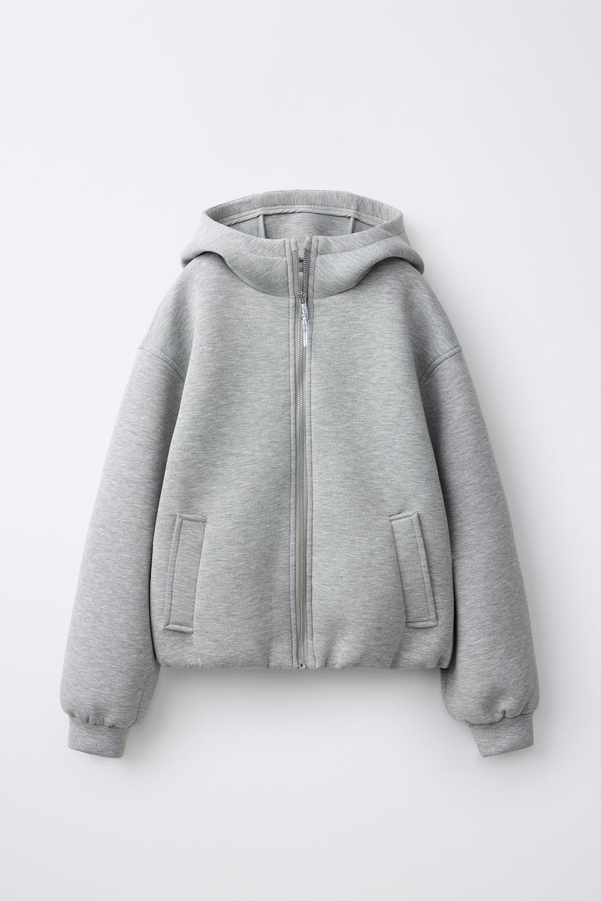 ネオプレン製フードジャケット - グレーマール | ZARA Japan / 日本