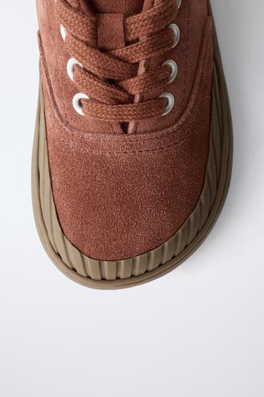 ZARA TIMELESS - LEATHER PLIMSOLLS - Brick by Zara - Image 3
