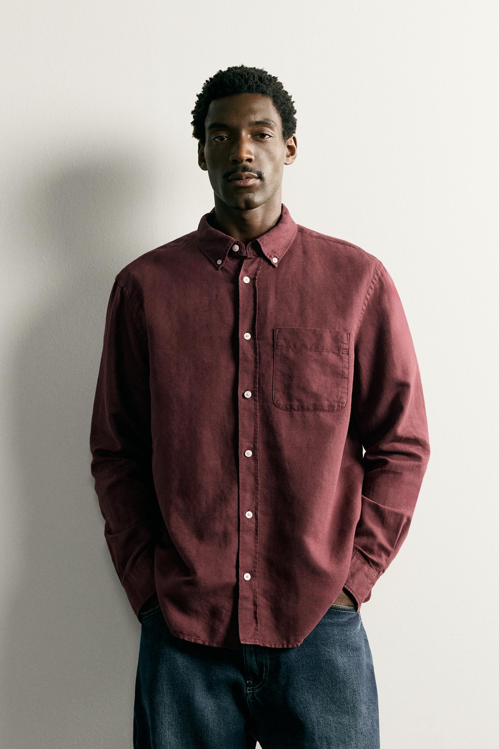 LINEN COTTON BLEND SHIRT