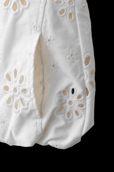 Zara SWISS EMBROIDERY VEST - White