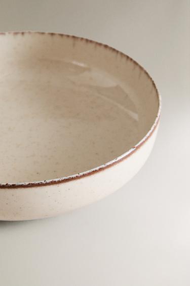 PORCELAIN SOUP PLATE WITH ANTIQUE FINISH RIM - Light ecru by Zara - Image 2