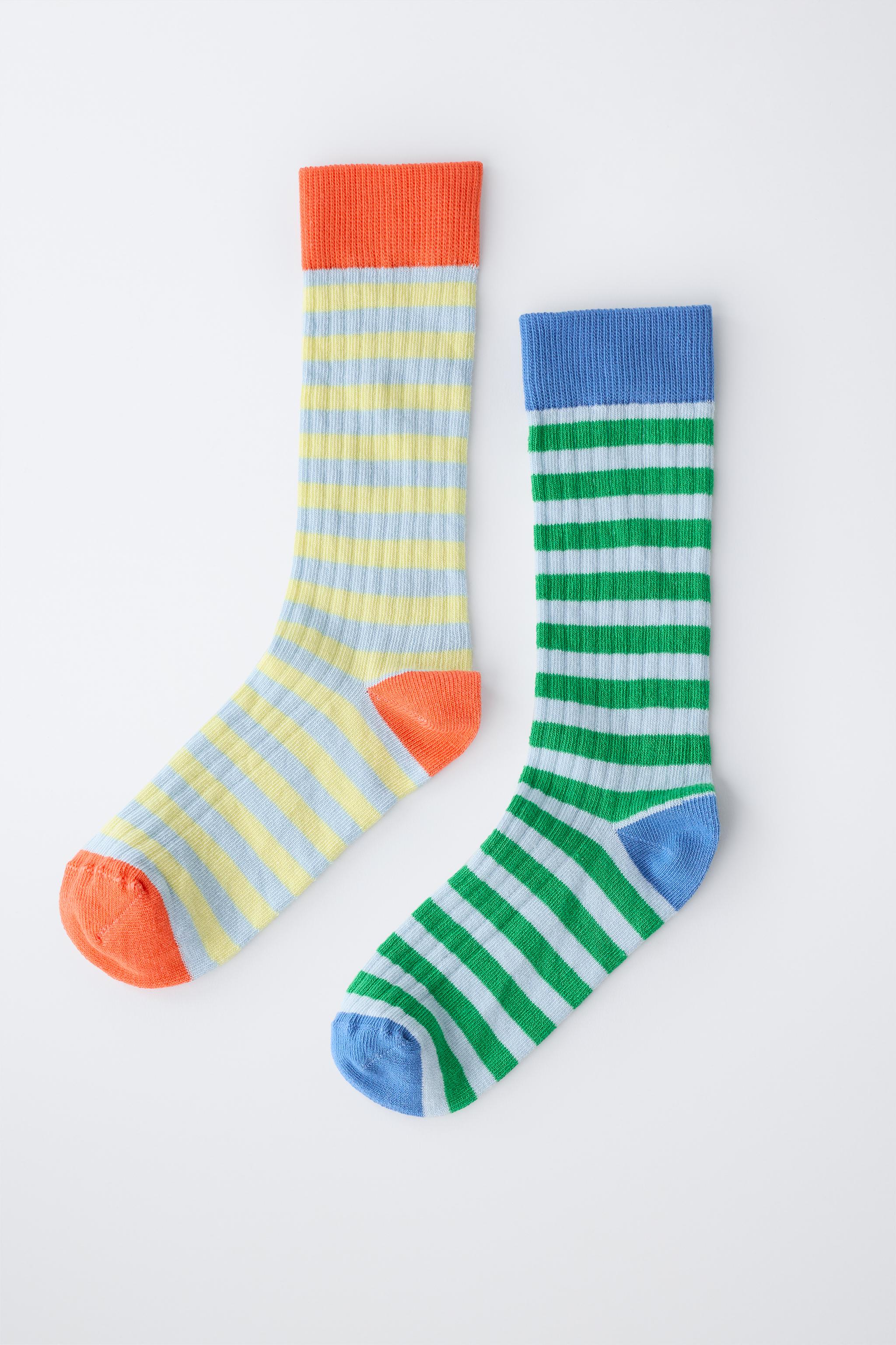TWO-PACK OF STRIPED TALL SOCKS