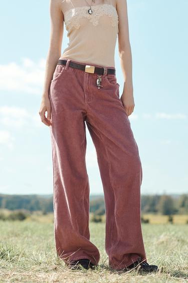 PANTALON EN VELOUR CÔTELÉ ÉDITION LIMITÉE - Rose pâle de Zara - Image 2