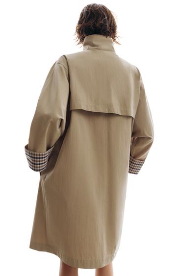 TRENCH OVERSIZE POIGNETS À CARREAUX - Marron clair de Zara - Image 6