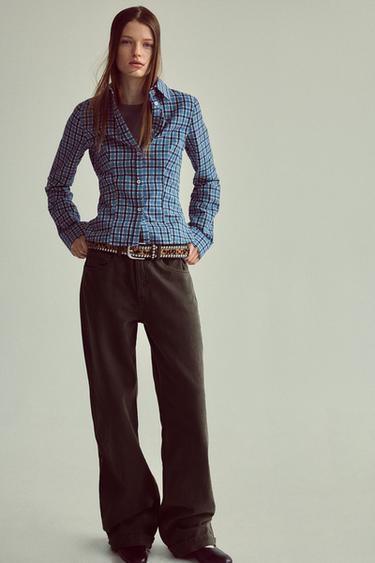 FITTED CHECK SHIRT - Blues by Zara