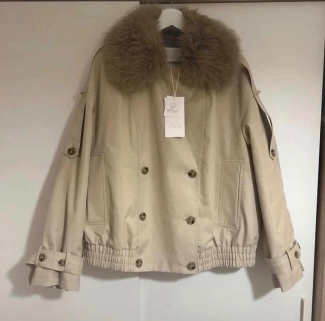 PADDED TRENCH COAT WITH FAUX FUR COLLAR ZW COLLECTION - Image 2
