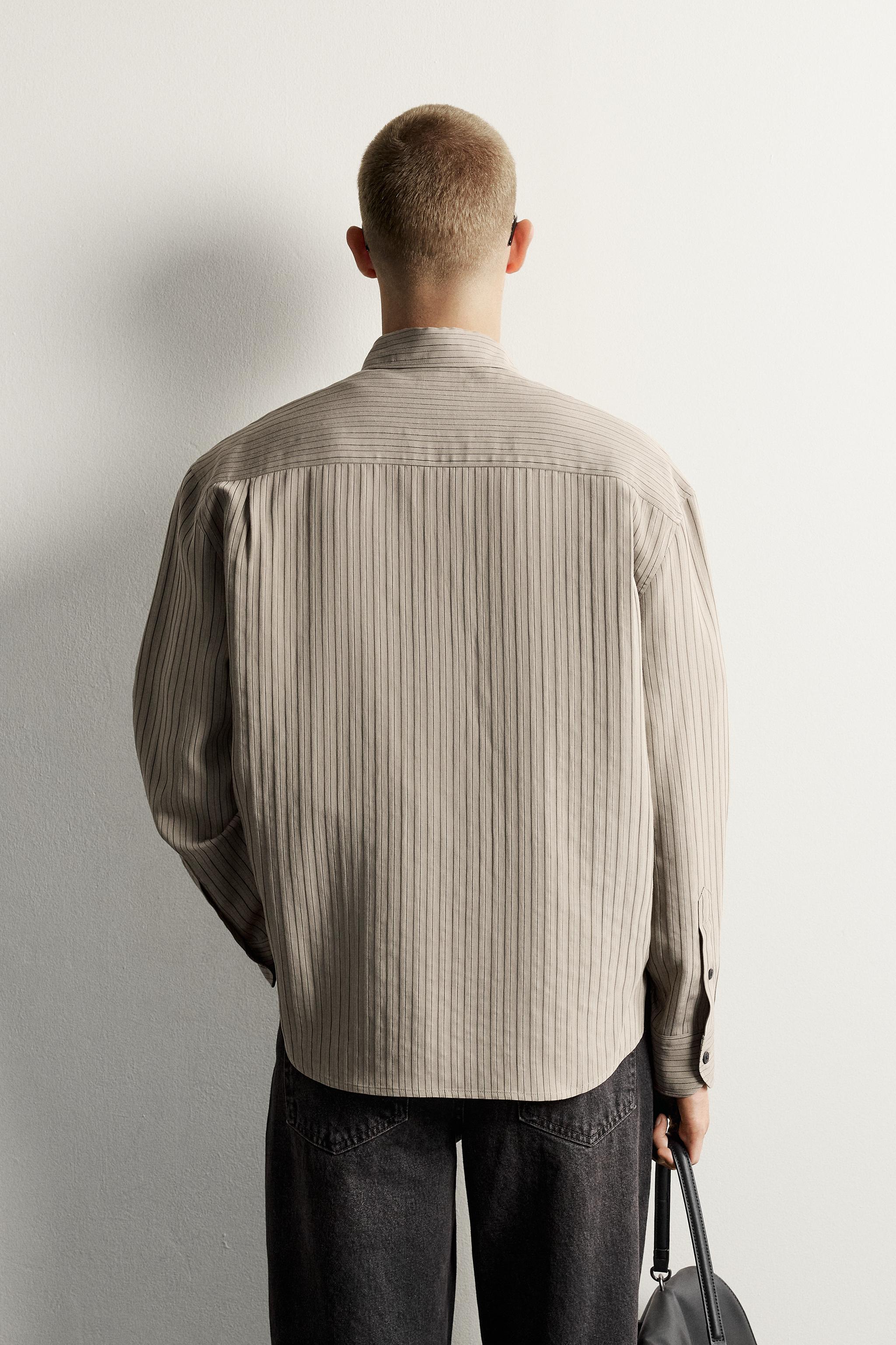 CHEMISE FLUIDE EN JACQUARD À RAYURES