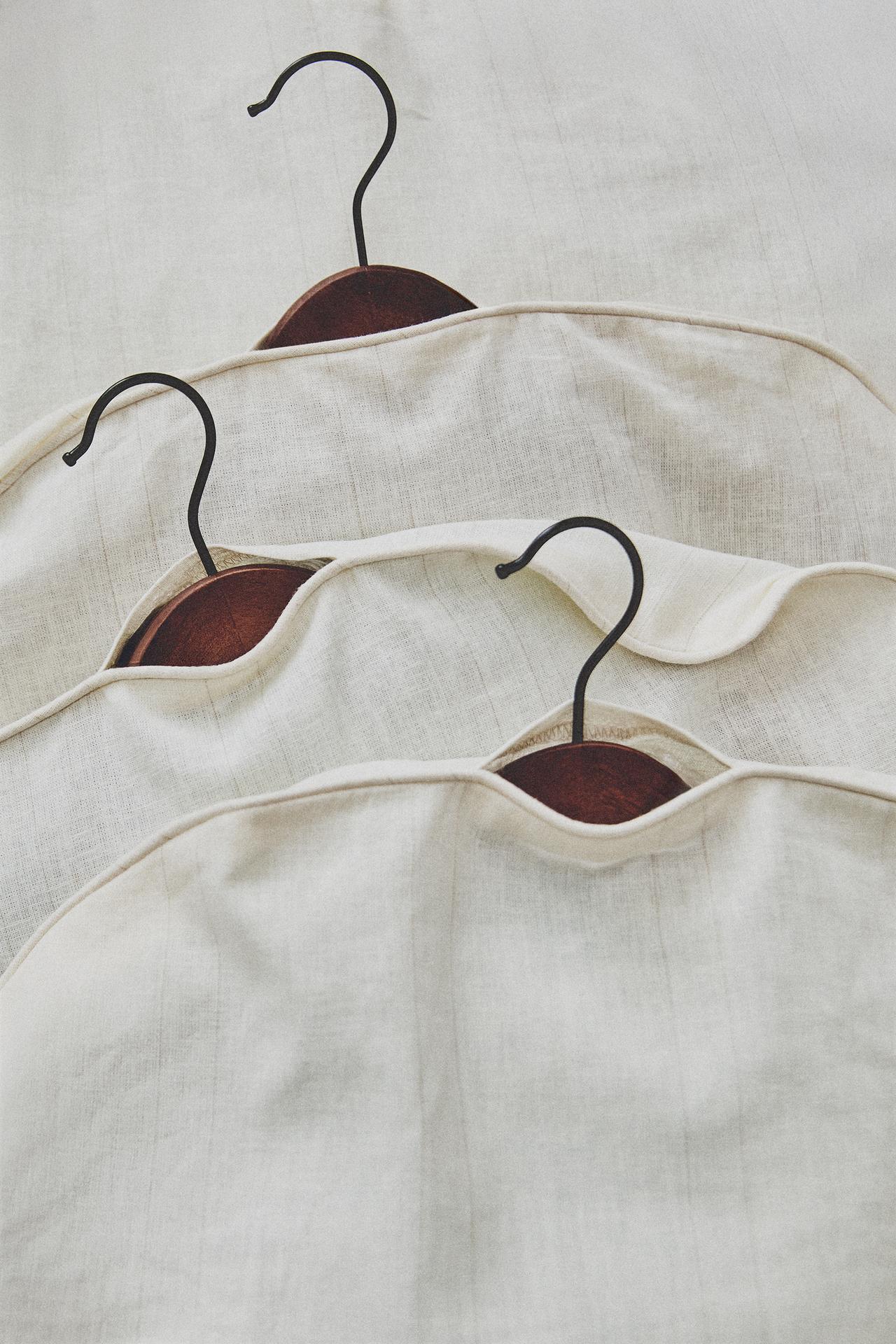 SMALL LINEN AND COTTON WARDROBE COVER (PACK OF 2) — Light beige