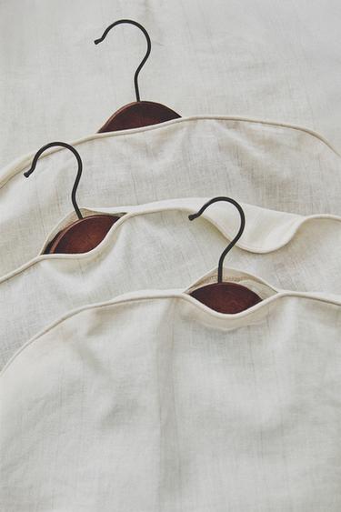 SMALL LINEN AND COTTON WARDROBE COVER (PACK OF 2) — Light beige 1