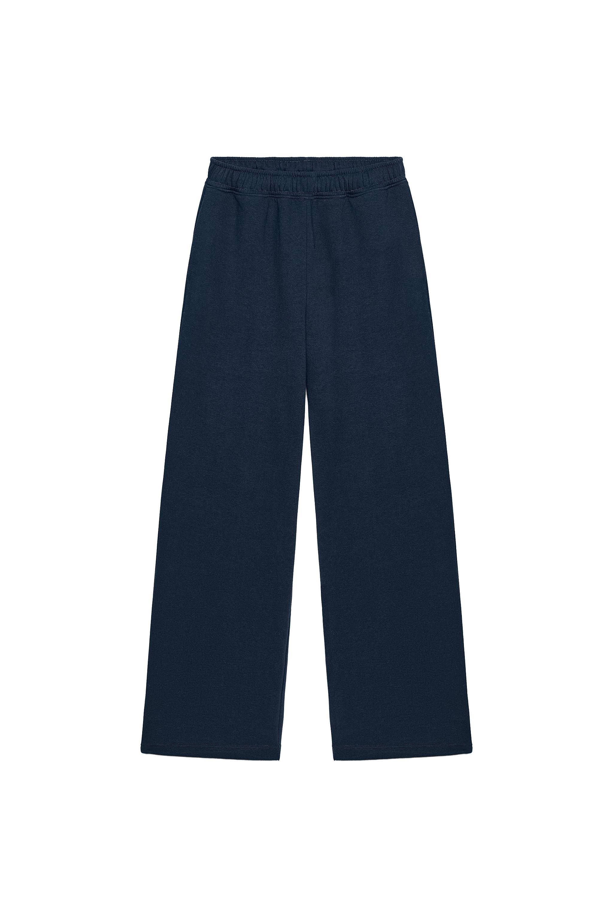 BASIC STRAIGHT PLUSH TROUSERS WITH ADJUSTABLE HEM