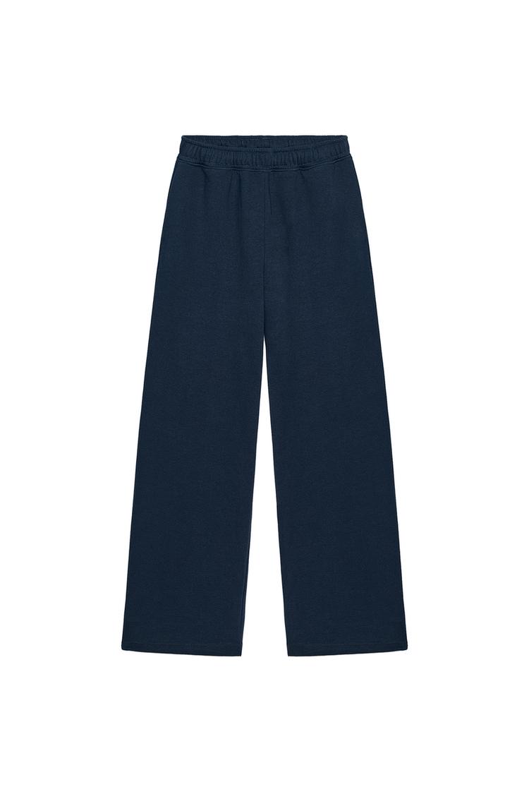 BASIC STRAIGHT-LEG PLUSH TROUSERS WITH ADJUSTABLE HEM