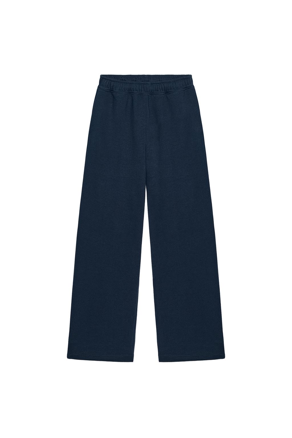 BASIC STRAIGHT-LEG PLUSH TROUSERS WITH ADJUSTABLE HEM