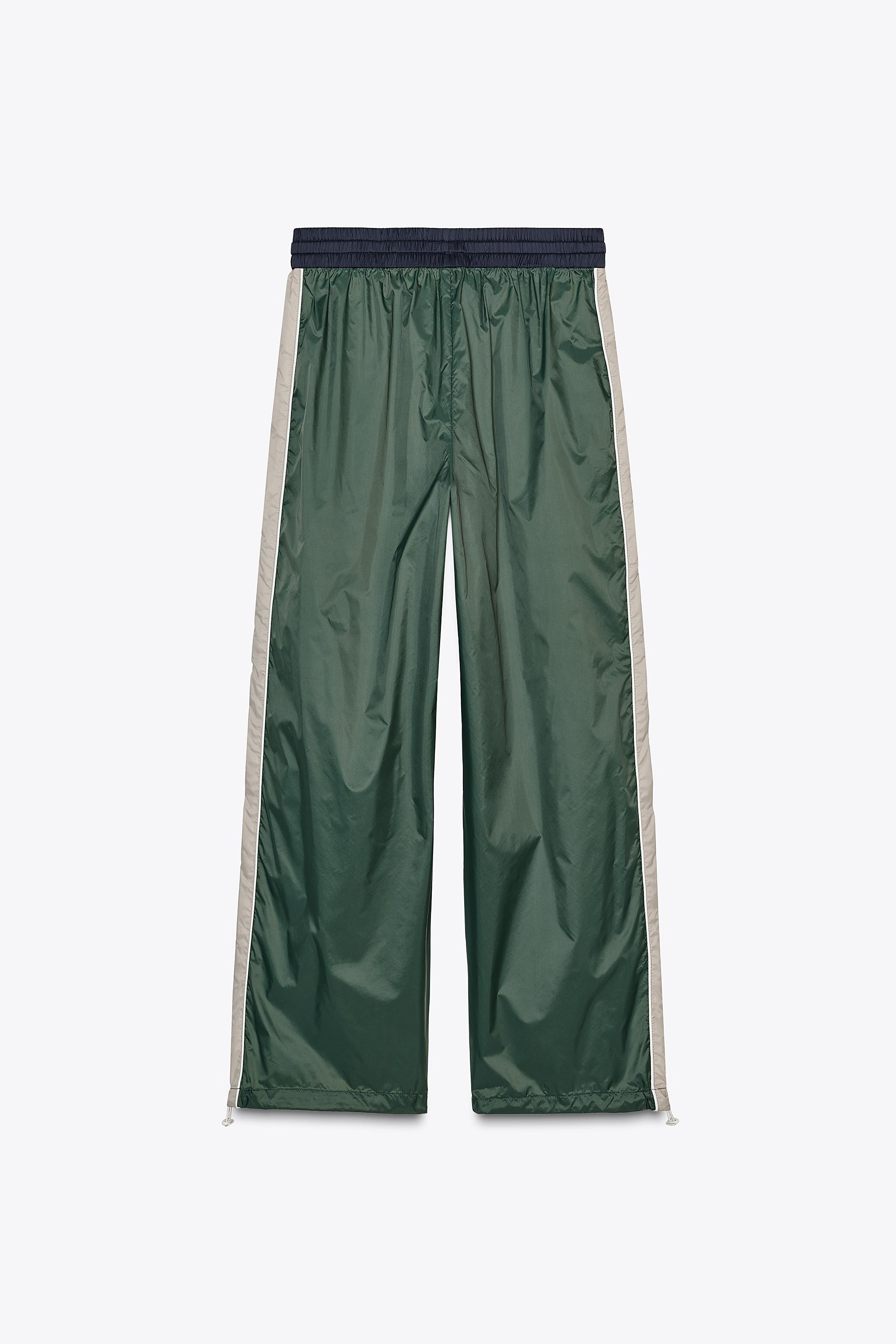 新品未使用サイドテーピングパンツ　ZARA サイドテーピング パンツ - グリーン/エクリュ | ZARA Japan / 日本