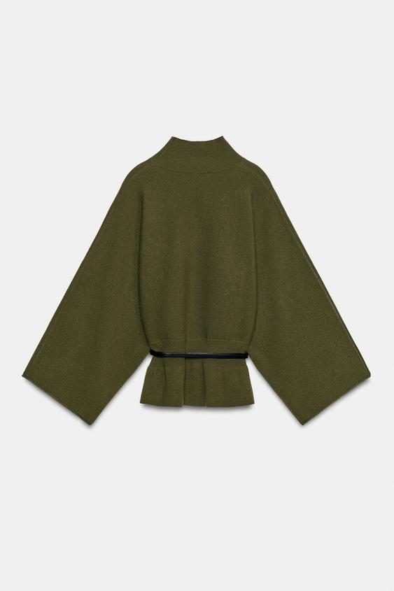BELTED KNIT JUMPER - Khaki by Zara - Image 6