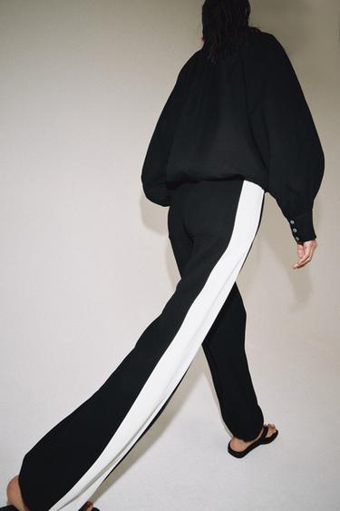 PANTALON BOUFFANT À BANDE LATÉRALE ZW COLLECTION - Noir de Zara - Image 4
